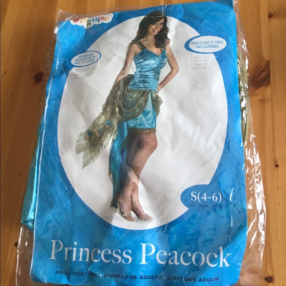 PRINCESS PEACOCK COSTUME sz S (4-6) HALLOWEEN DRESS UP TEEN ADULT